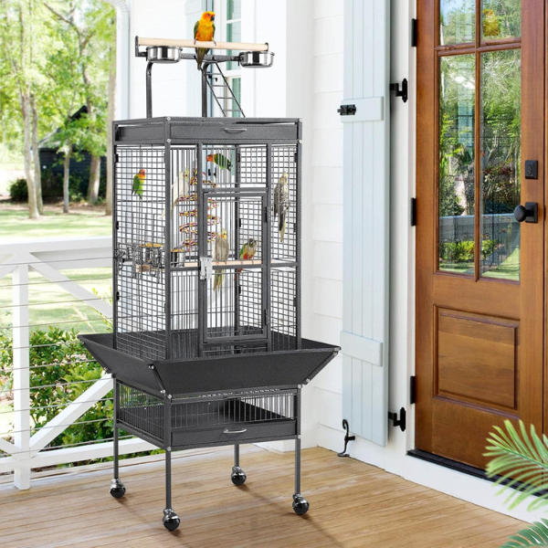 Bird Cage Aviary 18 x 14 x 39 Inch Large Bird Cage with Spacious Enclosure