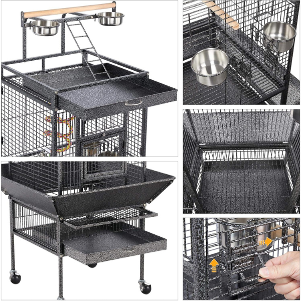Bird Cage Aviary 18 x 14 x 39 Inch Large Bird Cage with Spacious Enclosure