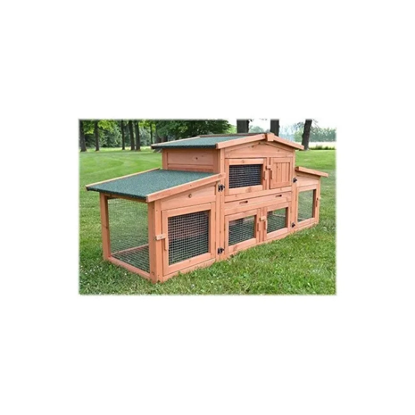 Outdoor Rabbit Hutch Cage 185x51x75cm Small Animal Pet House Enclosure