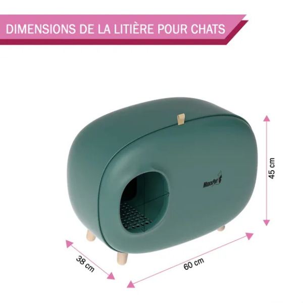 Covered Cat Litter Box Enclosed Cat Toilet with Lid 23.5x15x18 Inches Cat Loo House