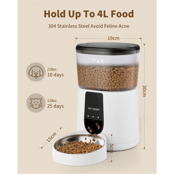 Smart Cat Feeder Automatic Connected Dry Food Dispenser for Cats