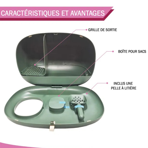 Covered Cat Litter Box Enclosed Cat Toilet with Lid 23.5x15x18 Inches Cat Loo House