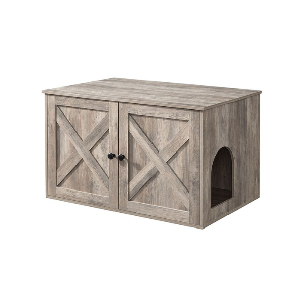 Cat Litter Furniture with Removable Divider - Cat Toilet House for Indoor Pets