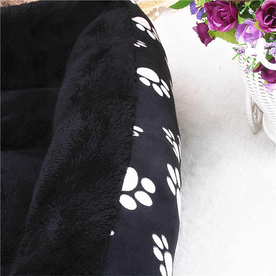 Large Black Dog Bed with Paw Print XXL for Big Dogs