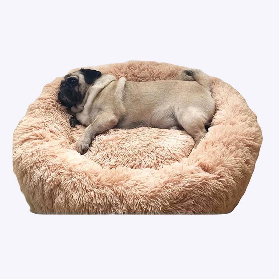 Ultra Soft Fleece Pet Bed Cozy Plush Basket