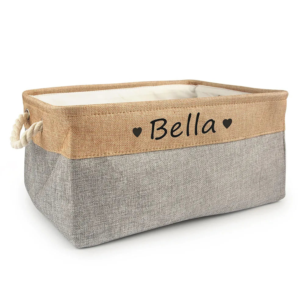 Personalized Custom Pet Storage Basket Organizer for Dog Cat Supplies