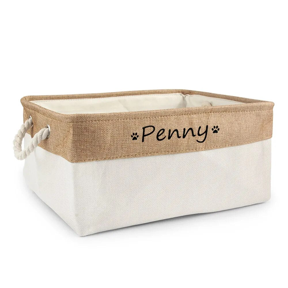 Personalized Custom Pet Storage Basket Organizer for Dog Cat Supplies