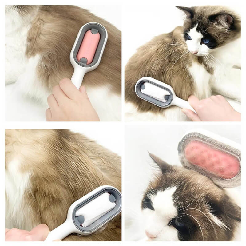 Double Sided Cat Grooming Brush with Soft and Firm Bristles for Cats and Kittens