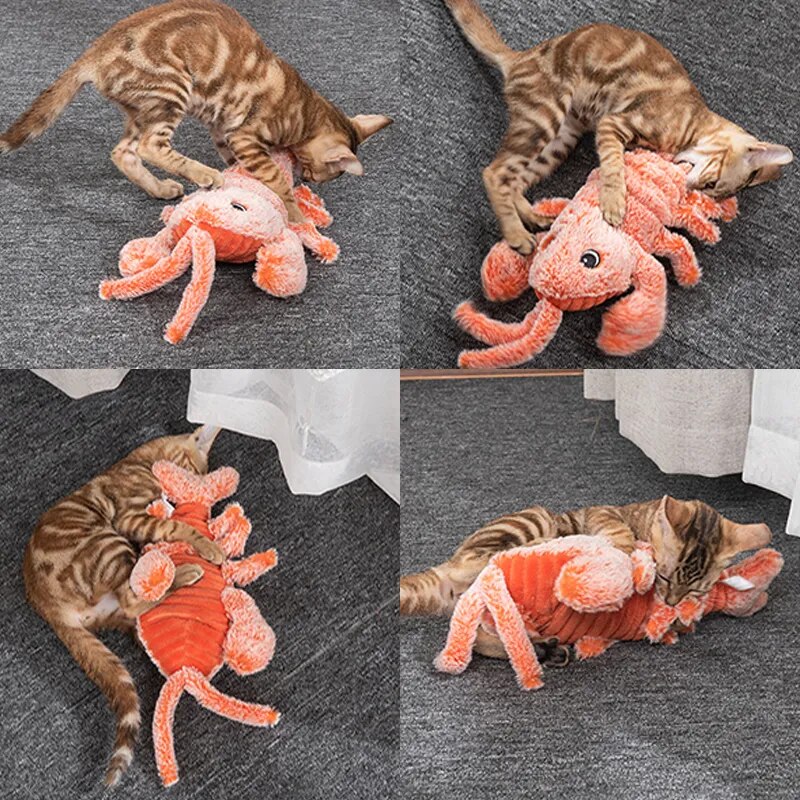 Interactive Pet Toy Crayfish Plush Chew Toy for Dogs and Cats