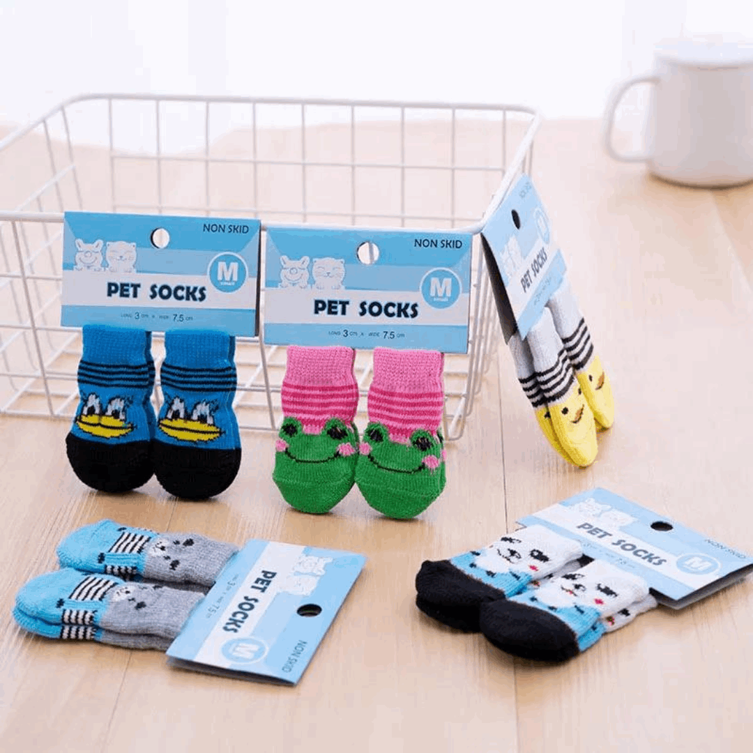 Dog Socks with Frog Design Cute Pet Socks for Small and Medium Dogs