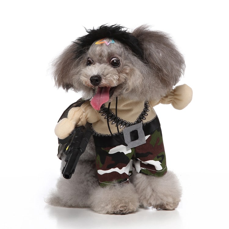 Military Dog and Cat Costume Pet Army Uniform Tactical Halloween Outfit