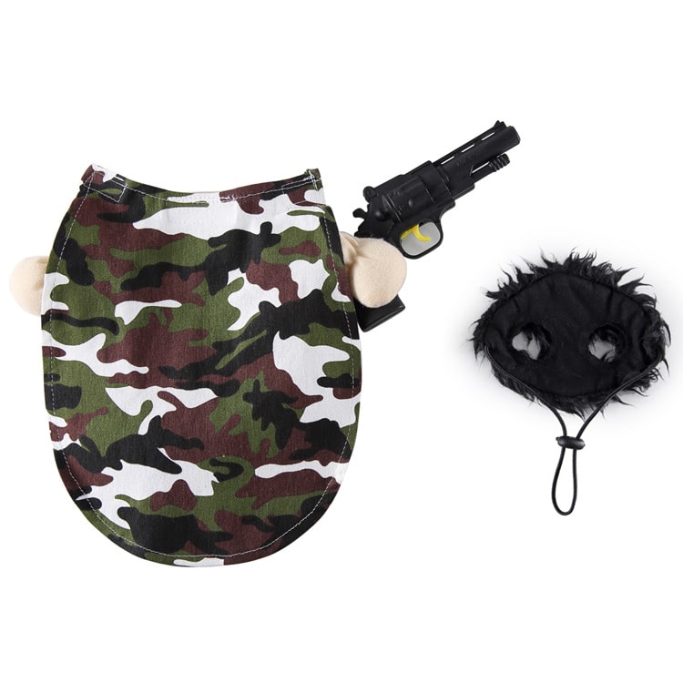 Military Dog and Cat Costume Pet Army Uniform Tactical Halloween Outfit