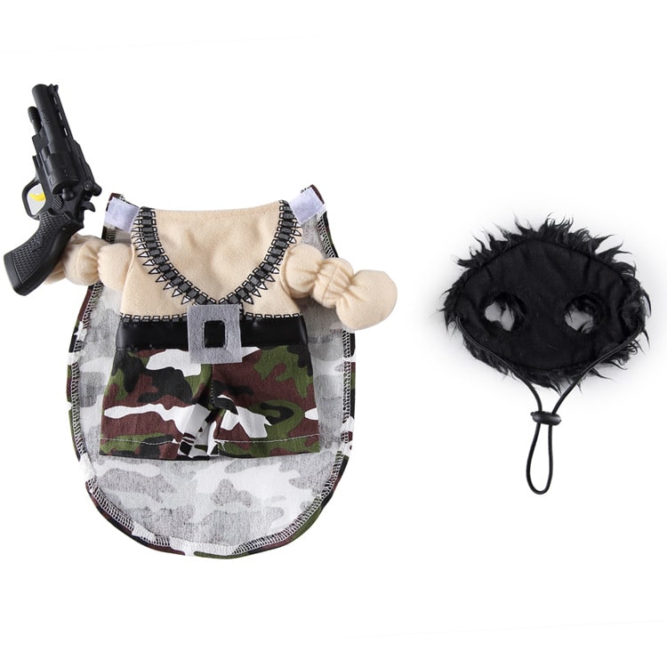 Military Dog and Cat Costume Pet Army Uniform Tactical Halloween Outfit