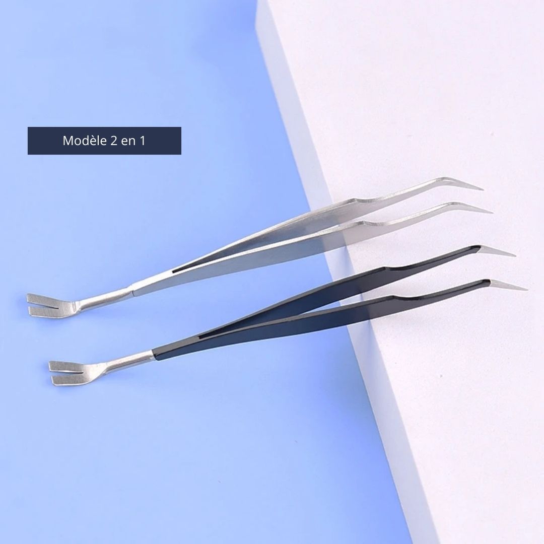 2-in-1 Flea and Tick Remover Tool for Dogs and Cats Tick Removal Tweezers Pet Grooming Tool