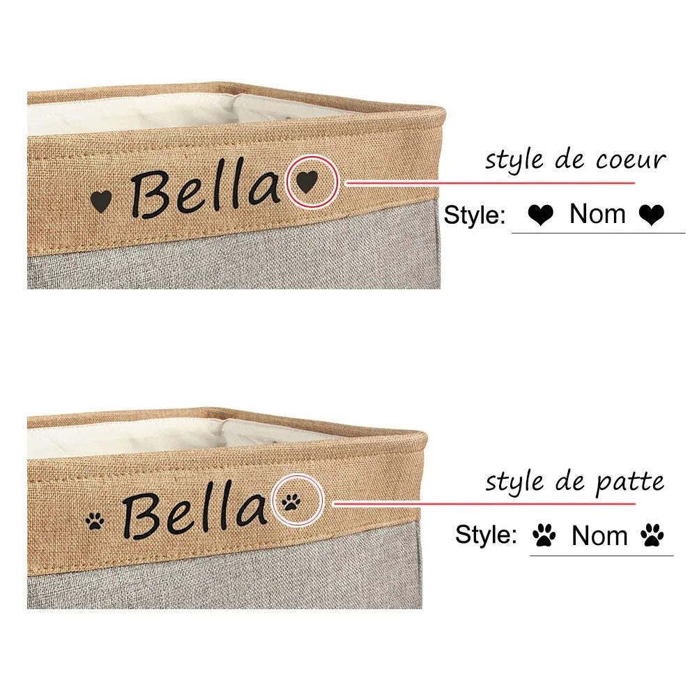 Personalized Custom Pet Storage Basket Organizer for Dog Cat Supplies