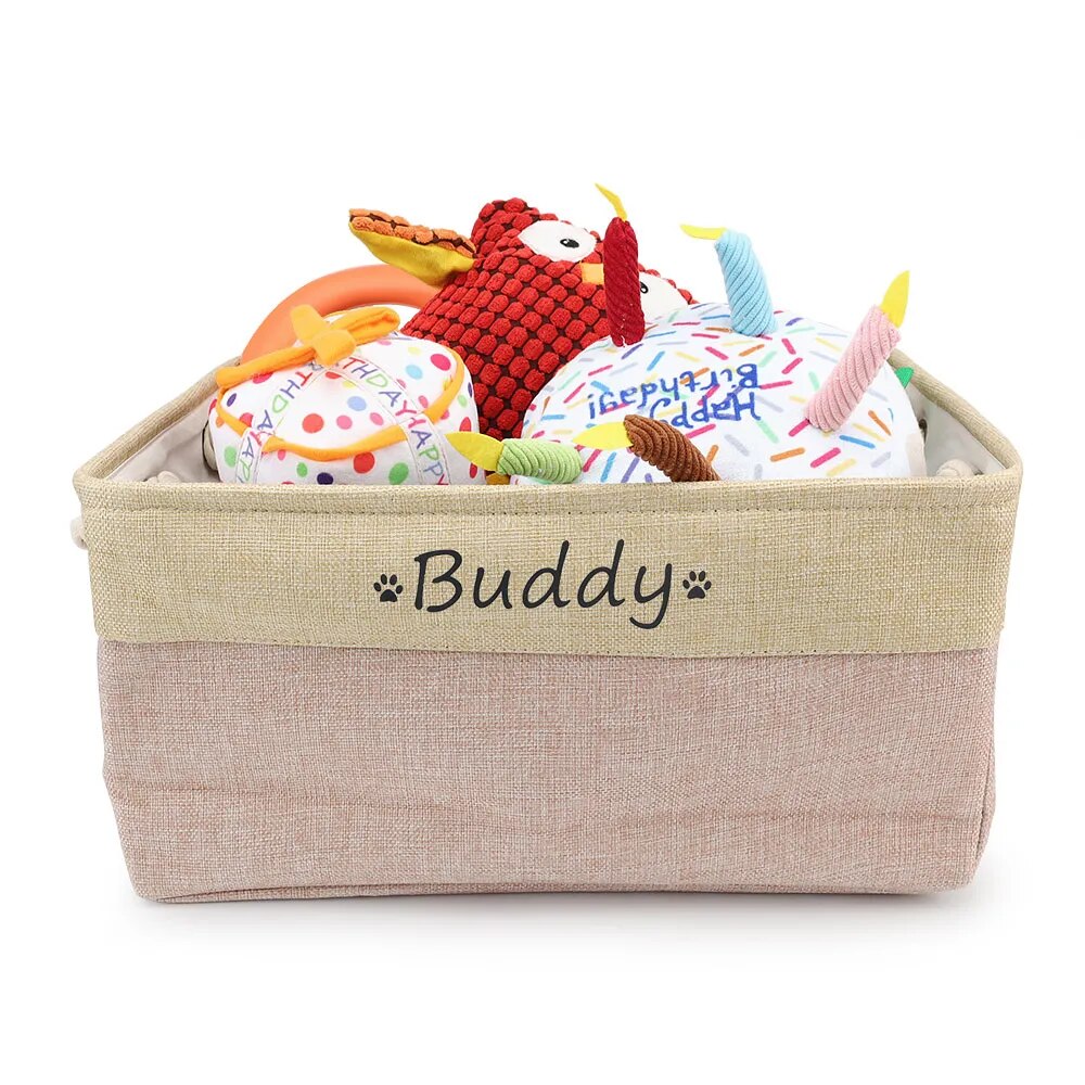 Personalized Custom Pet Storage Basket Organizer for Dog Cat Supplies