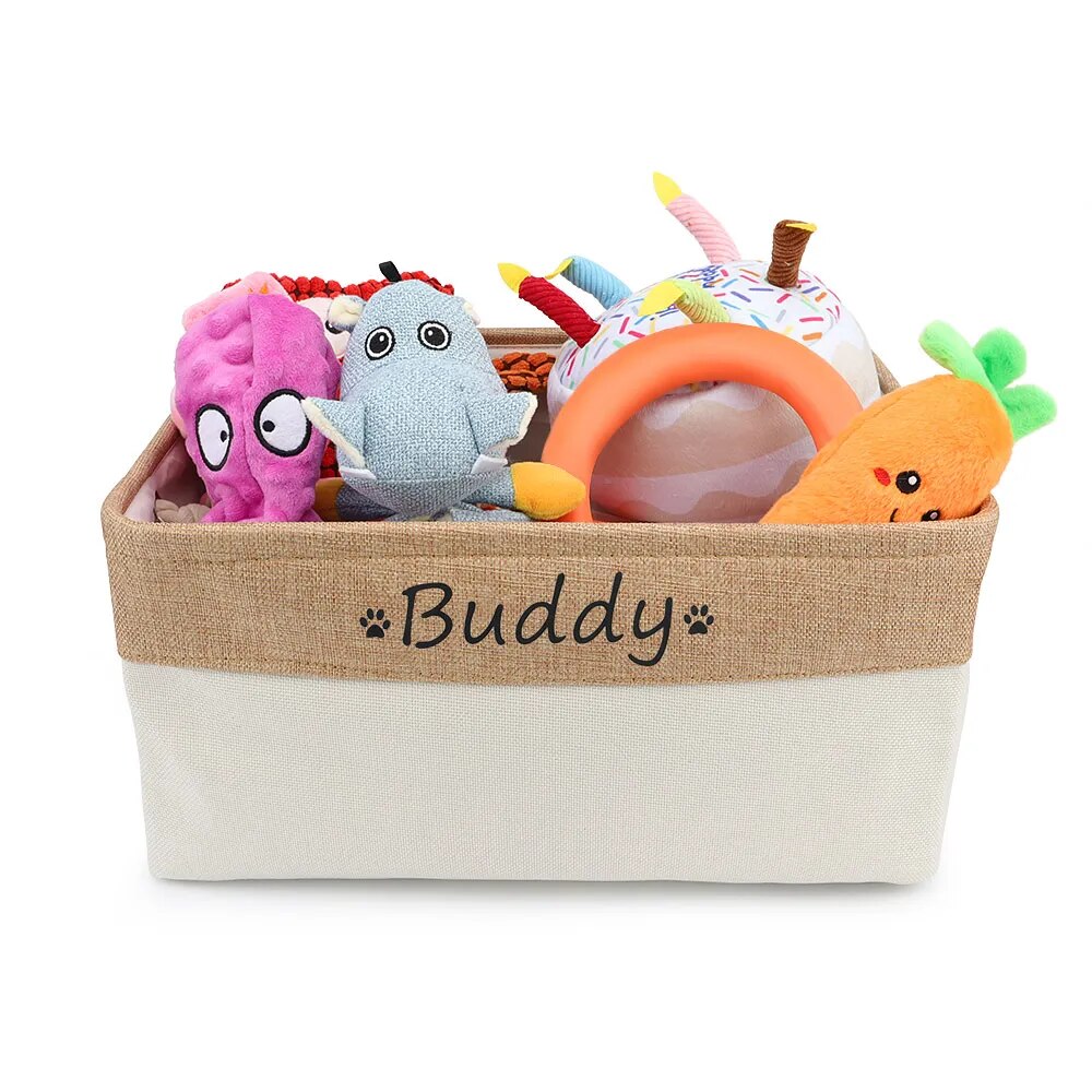 Personalized Custom Pet Storage Basket Organizer for Dog Cat Supplies