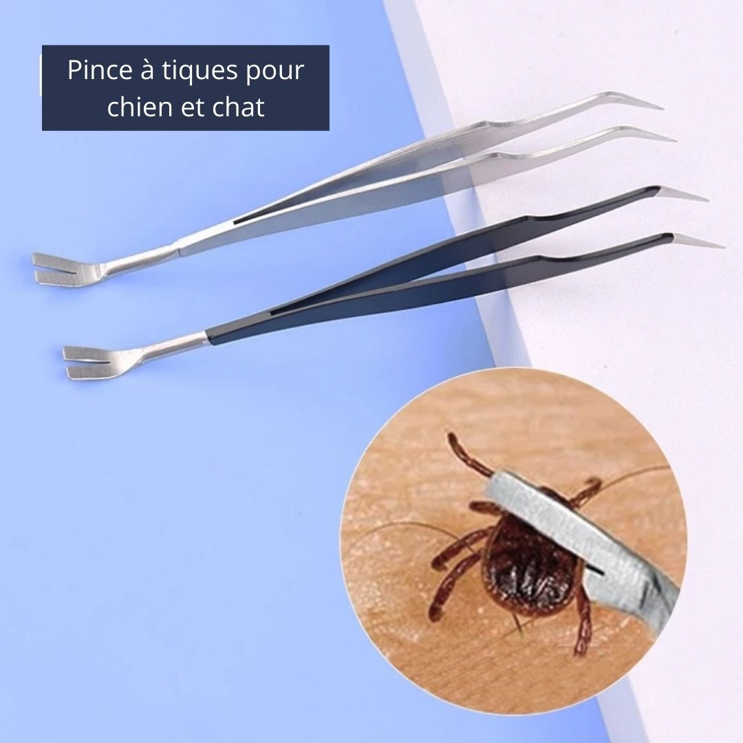2-in-1 Flea and Tick Remover Tool for Dogs and Cats Tick Removal Tweezers Pet Grooming Tool