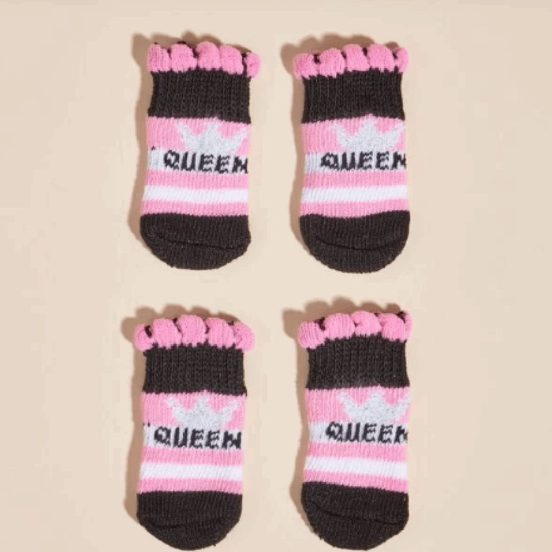 Dog Socks Queen Non Slip Pet Socks for Small Medium Large Dogs