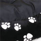 Large Black Dog Bed with Paw Print XXL for Big Dogs
