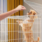 White Dog Exercise Pen with Double Gate Indoor Outdoor Pet Playpen Fence Yard Enclosure
