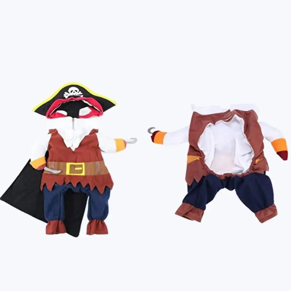 Funny Pirate Cat Costume Halloween Pet Outfit Cat Dress Up Apparel