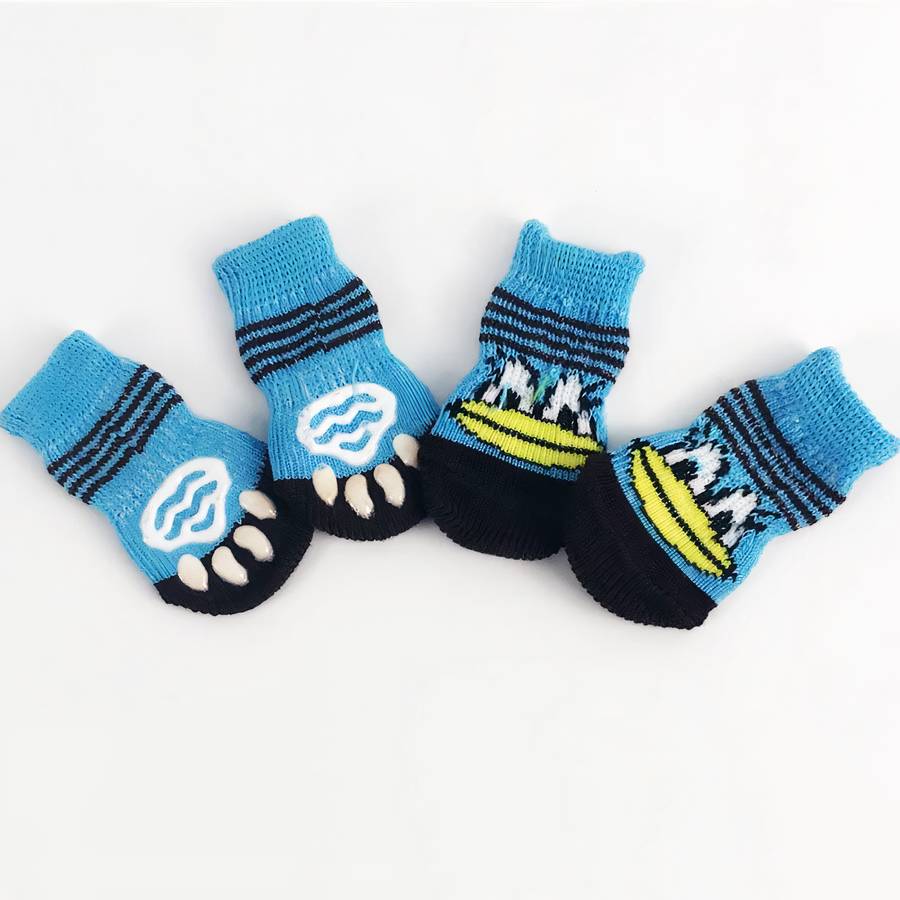 Non slip animal print dog slippers pet booties shoes for dogs