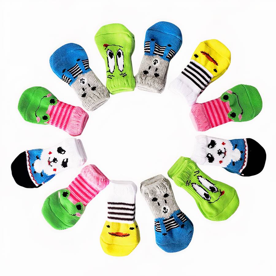 Non slip animal print dog slippers pet booties shoes for dogs