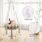 Bohemian Wicker Hanging Cat Bed Natural Woven Pet Hammock