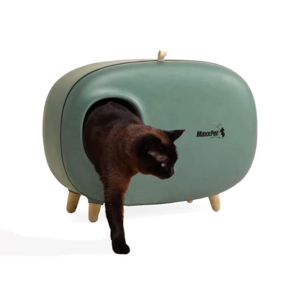 Covered Cat Litter Box Enclosed Cat Toilet with Lid 23.5x15x18 Inches Cat Loo House