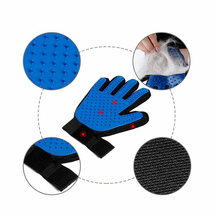 Dog Grooming and Massage Glove Pet Hair Removal Brush for Dogs and Cats