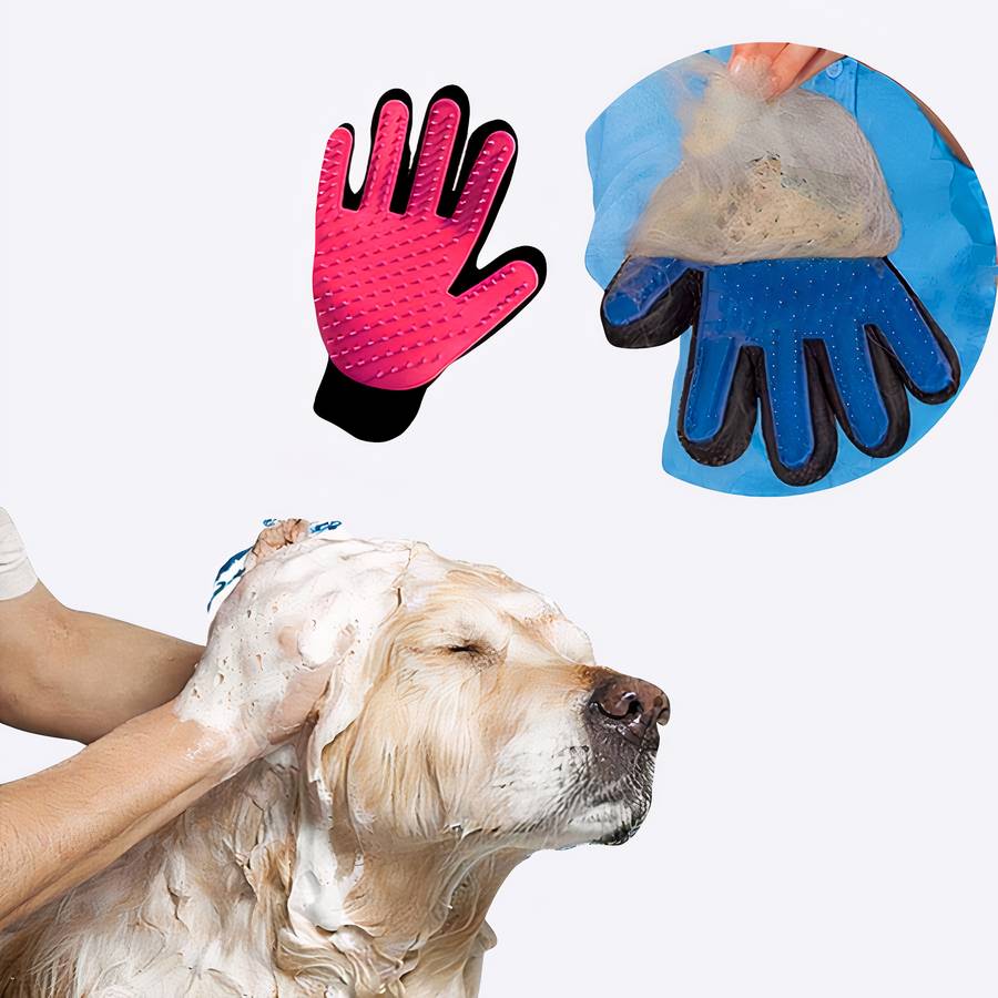 Dog Grooming and Massage Glove Pet Hair Removal Brush for Dogs and Cats