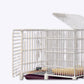 White Dog Exercise Pen with Double Gate Indoor Outdoor Pet Playpen Fence Yard Enclosure