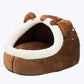 Bear Shaped Cat Bed Cozy Plush Pet House for Cats