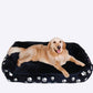 Large Black Dog Bed with Paw Print XXL for Big Dogs