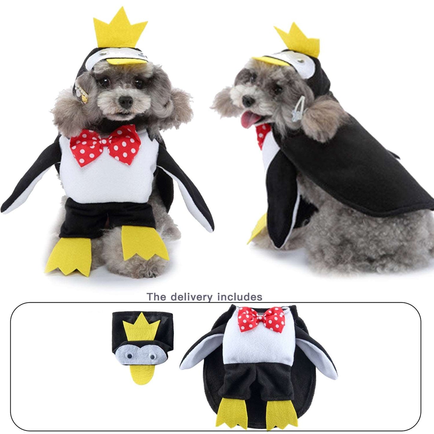 Penguin Pet Costume for Cats and Dogs Animal Dress Up Outfit