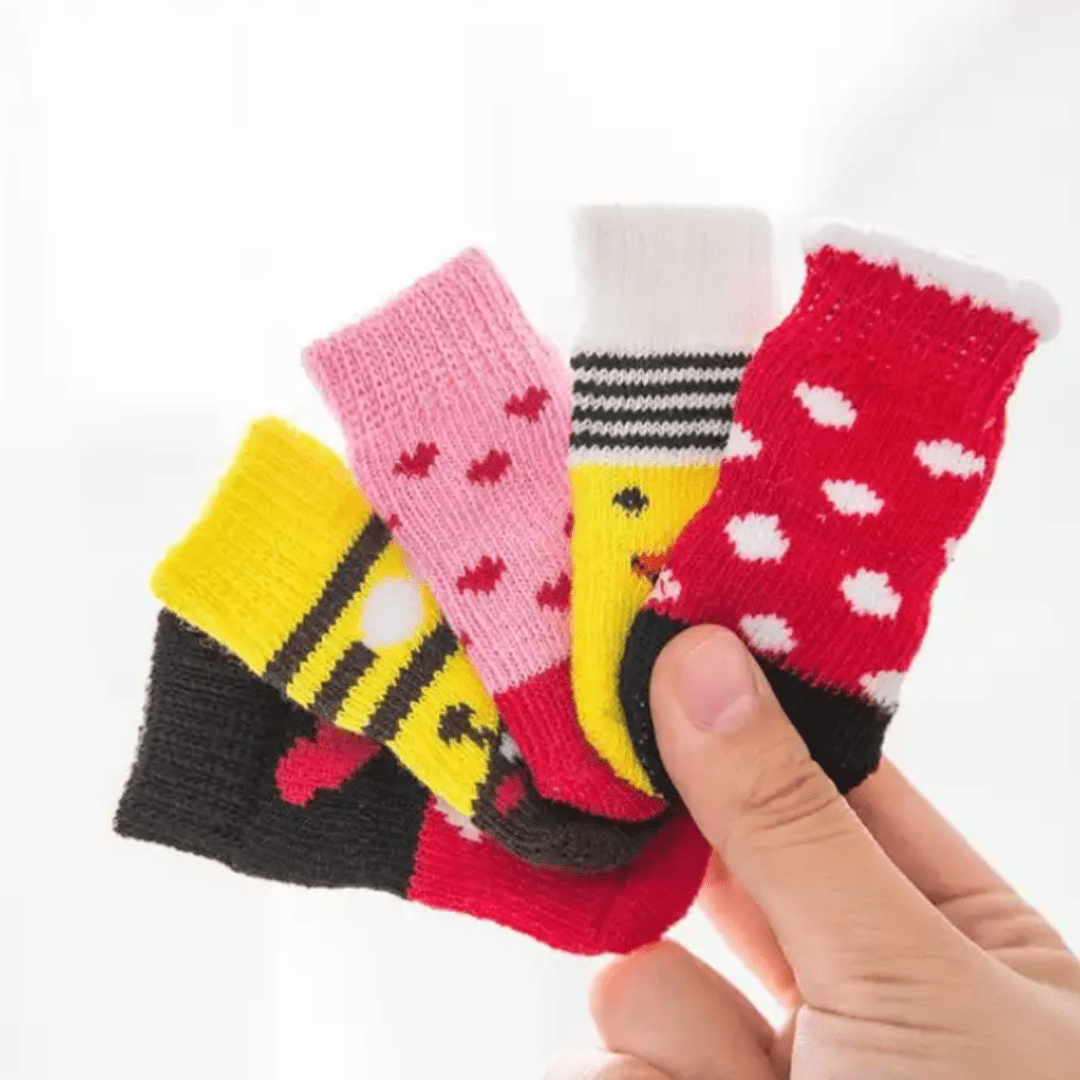 Dog Socks Pink Heart Pattern