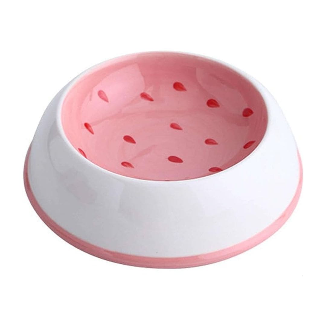 Small Ceramic Dog and Cat Bowl Fruit Design Pet Dish