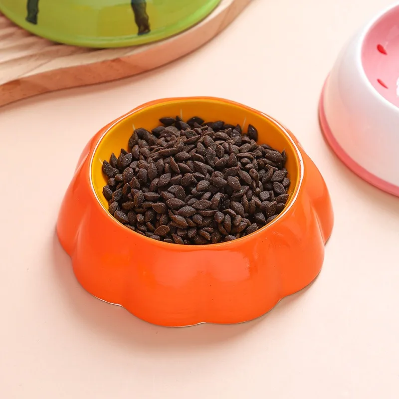 Small Ceramic Dog and Cat Bowl Fruit Design Pet Dish