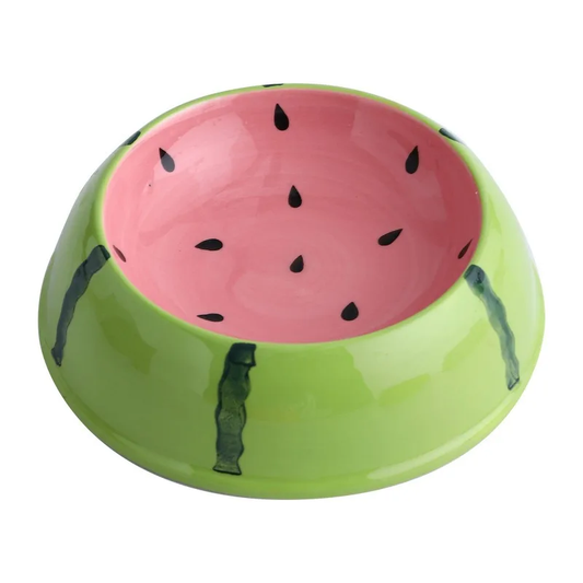 Small Ceramic Dog and Cat Bowl Fruit Design Pet Dish