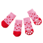 Dog Socks Pink Heart Pattern